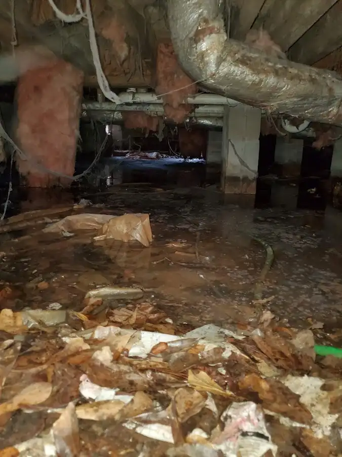 Crawl space flood assessment for Commercial Water Damage Restoration in Rockville